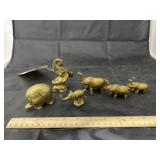 6 Pcs Elephants - Brass Figurines