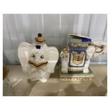2 pcs. Elephant planter and elephant figure