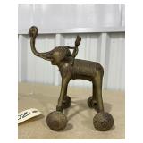 Metal Elephant on Wheels