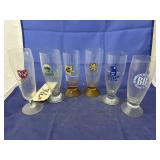6 Pcs - Advertising Beer Glasses