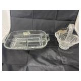 Studio Crystal Basket & Glass Divided Tray