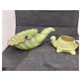 Frankoma Pottery Turtle & Cornucopia