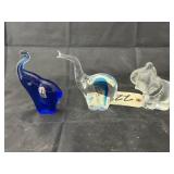 3 Pcs - Elephant Glass Figurines