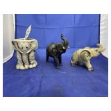 3 pcs. Elephant planter & figures