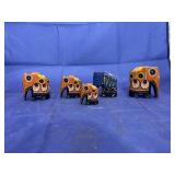 5 pcs. Wooden hand painted elephant figures