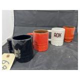 4 Pcs - Frankoma Pottery Mugs