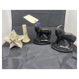 Horse Bookends - Vase - Ceramic Star