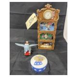 3 Pcs - Dumbo Ornament - Clock - Trinket Box