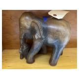 Wood Elephant Figure