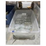 Plastic Bin w/Assorted Canning Jars