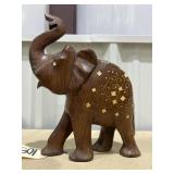 Wood Carved Elephant Figure