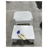 2 Pcs - Footstools - Plastic & Wood