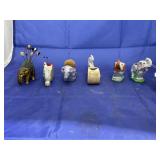 6 pcs. of elephant pin cushions and figurines