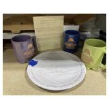 5 Pcs Frankoma Pottery - Mugs & Plate
