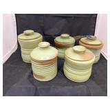 Frankoma Pottery 5 Pc Canister Set