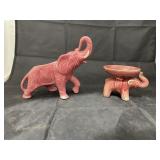 2 pcs. Ceramic Elephant Planter & soap dish