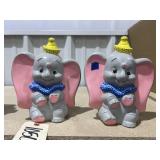 2 Walt Disney Dumbo Figurines