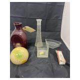 6 Pcs - Vases & Assorted Glassware