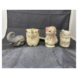 4 pcs. Ceramic Elephant Creamers Figurines