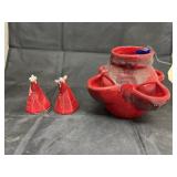 Native American Planter w/Salt/Pepper Shakers