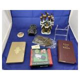 Pile of books, Golf Distance Finder and more