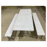 3 Ct. Peakform 6 Ft. Plastic Folding Table with Be