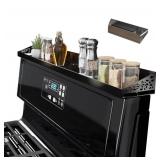 30' Metal Stove Top Spice Shelf, Black, Approx. 3