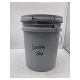 5 Gallon Grey Bucket Laundry Soap: Brand Unknown