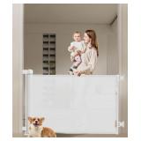 Retractable Baby Gate, White, 50' Long, 34' Tall