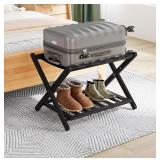 Luggage Rack- Full Assembled, 5 Nylon Straps, Blac