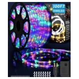 Coroor 100Ft 1080 LED Rope Lights- Flexible,