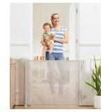 Retractable Baby Gate, Rattan Mesh, 55' Wide, 33'