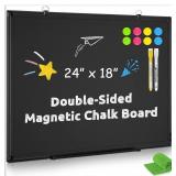 Magnetic Chalk Board, Approx 24'x18', Double Sid