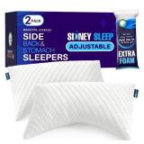 Sydney Sleep Set of 2, Contoured Queen Size Pillow