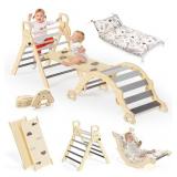 Bluewood Pikler Triangle Set with Cushion, 8in1 Cl