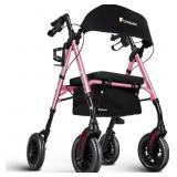 FlyingJoy Rollator Walker With Seat & Brakes, 300