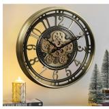21' Maison Brass Arabic Moving Gear Wall Clock, B