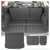 Cargo Trunk Mats, Black, Water Resistant, Rubber,