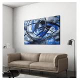 Abstract Canvas Wall Art, Blue, Approx. 58x29'