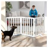 Freestanding Pet Gate for Hallways, Doorways or St
