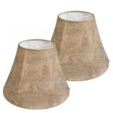 Set of 2 Foldable Lamp Shades - Brown Imitation Sh