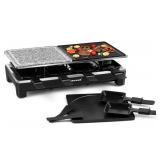 Techwood Electric Raclette Grill, 2 Reversible Non