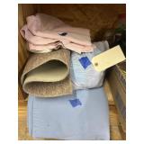 Non-slip rug, towels, Flannel Sheets, Bag of Rags