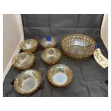 Glass serving dish w/ 6 bowls