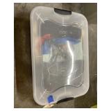 Storage Bin w/lid & assorted bags