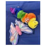2 Ty Beanie Babies in Plastic Display Case