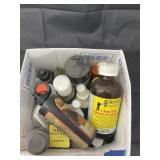 Box of asstd. Gun cleaning chemicals & supplies