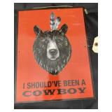 Metal Cowboy Single Sided Sign