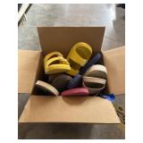 Box of asstd. Flip flops sz. 9