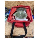 2 small crockpots in carrying bag